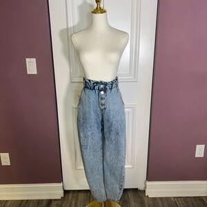 Zara High Rise Denim Jeans in Light Blue